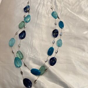 Elegant Blue and Silver Necklace